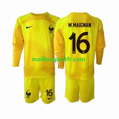 Maillot de Foot France Mike Maignan 16 Gardien Troisieme Coupe du monde 2022 ML